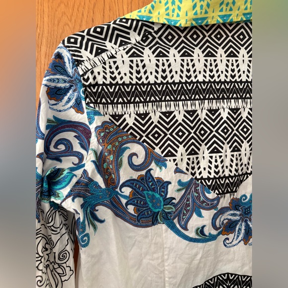 Etro Blue and Black Geometric paisley Pattern button down Shirt IT50 USMedium - Picture 11 of 12